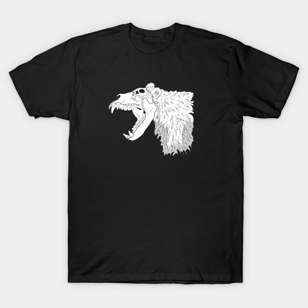 Mutant Bear Greyscale T-Shirt by badvibesonly